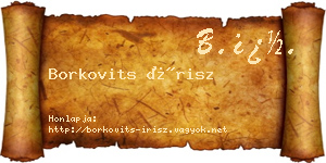 Borkovits Írisz névjegykártya
